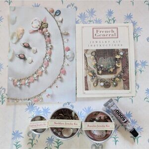 French General Jewelry Making Kit NEW Seashells Pink White Pearls Full Set VTG